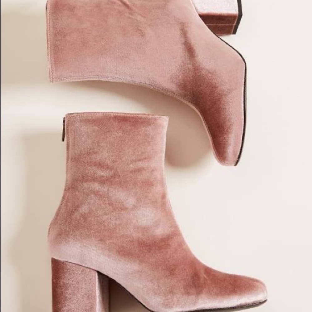 Free People Velvet Chunk Heeled Boots